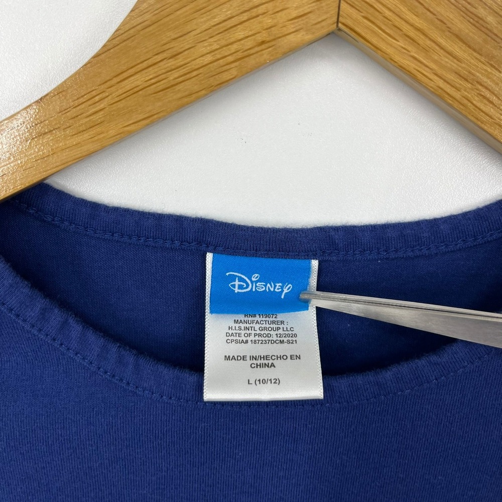 Disney Girls Blue Dress Silver Holographic Logo Pink‎ Braided Belt Size 10/12 - Picture 3 of 13
